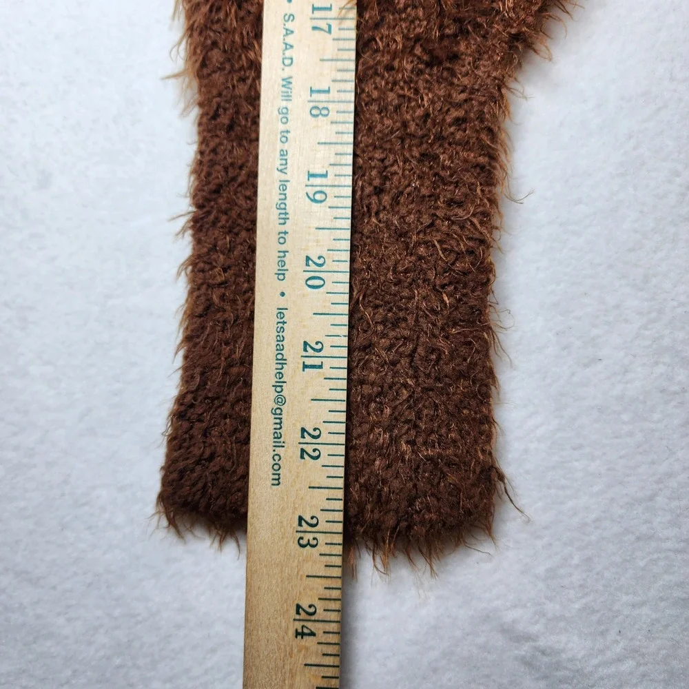Free People Chocolate Brown Eyelash Sweater Women Small Fuzzy Oversize Soft Cozy